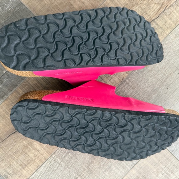 Birkenstock Kids Hot Pink Patent Two-Strap Sandals - Picture 2 of 4